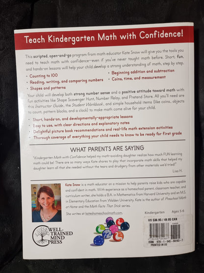 Math with Confidence Kindergarten Instructor Guide