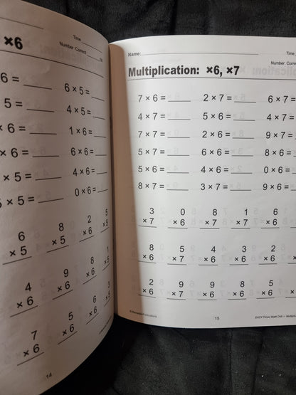 Easy Timed Math Drills Multiplication