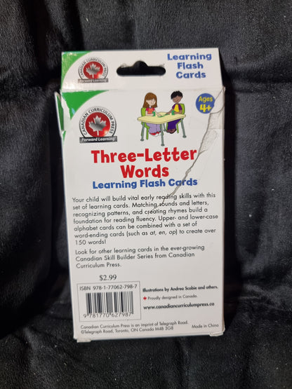 Three Letter Words Flash Cards