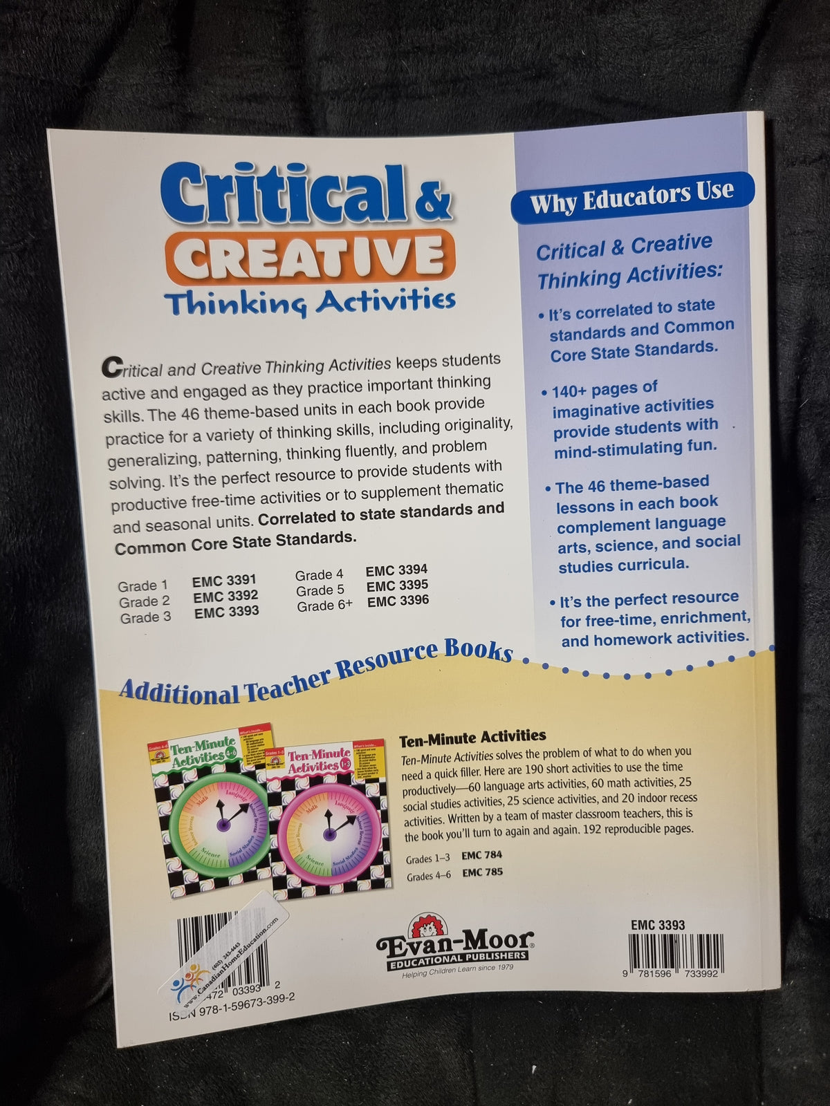 Evan Moor Critical and Creative Thinking Activities Grade 3