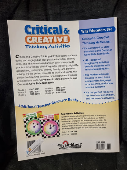 Evan Moor Critical and Creative Thinking Activities Grade 3