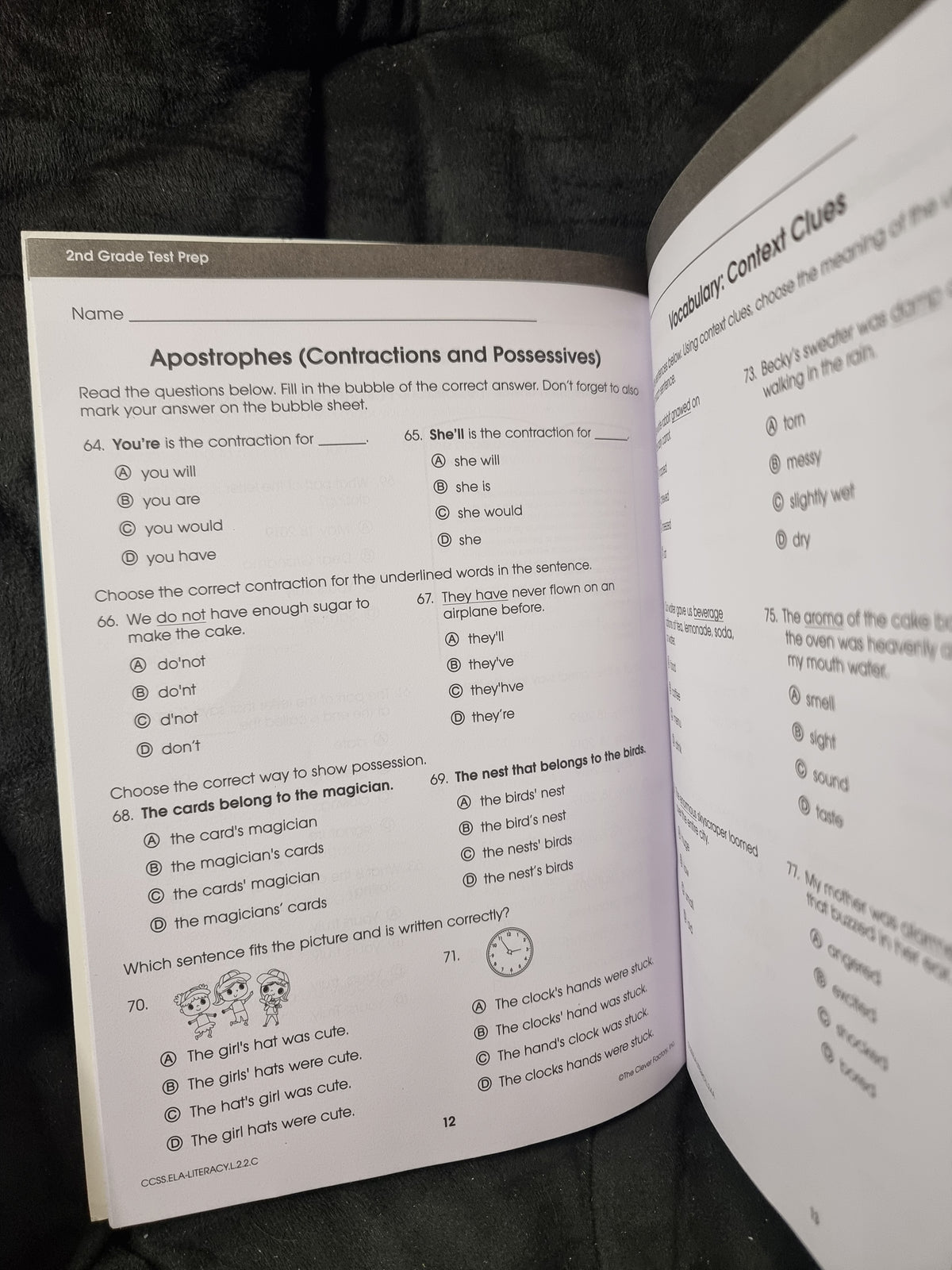 Math and Language Arts Test Prep Second Grade